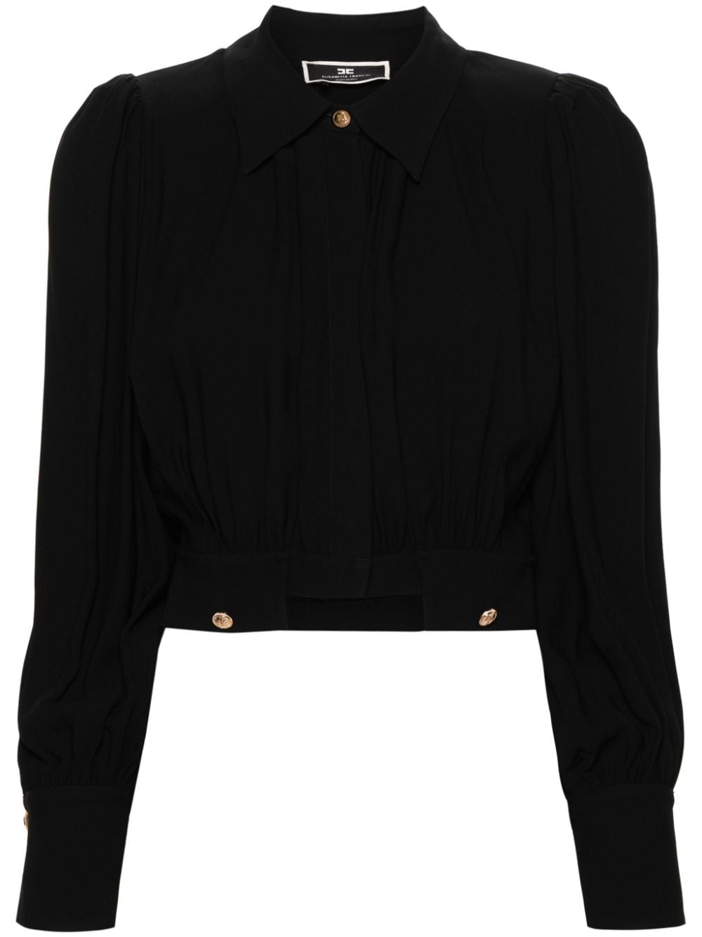 Elisabetta Franchi crepe cropped blouse - Black von Elisabetta Franchi
