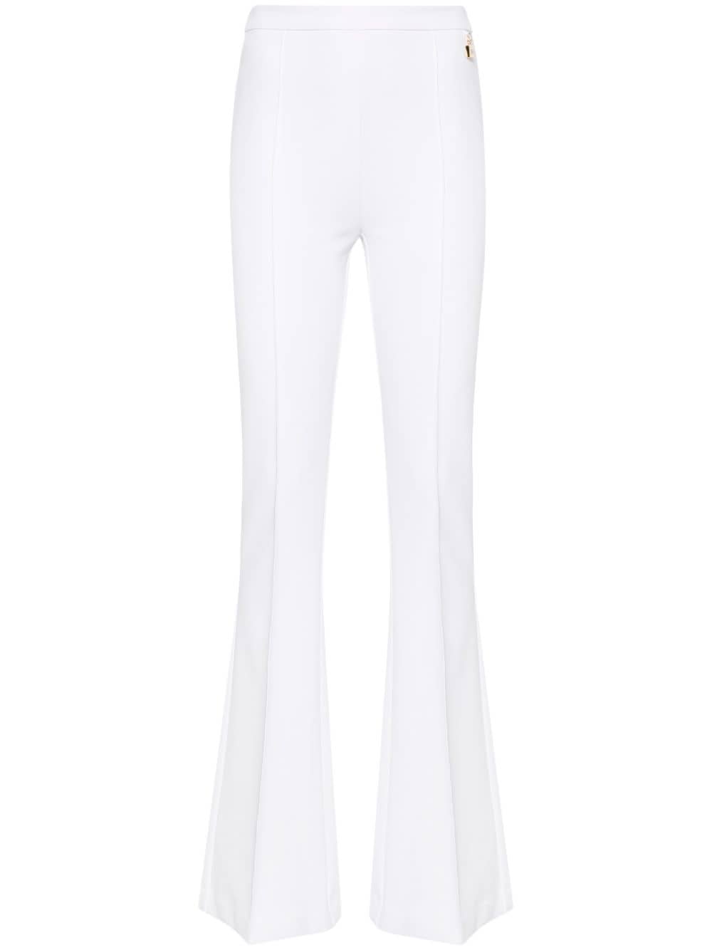 Elisabetta Franchi crepe flared trousers - White von Elisabetta Franchi