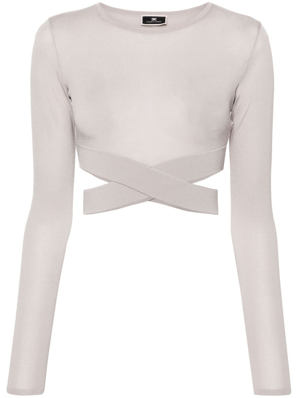 Elisabetta Franchi criss-cross cropped blouse - Grey von Elisabetta Franchi