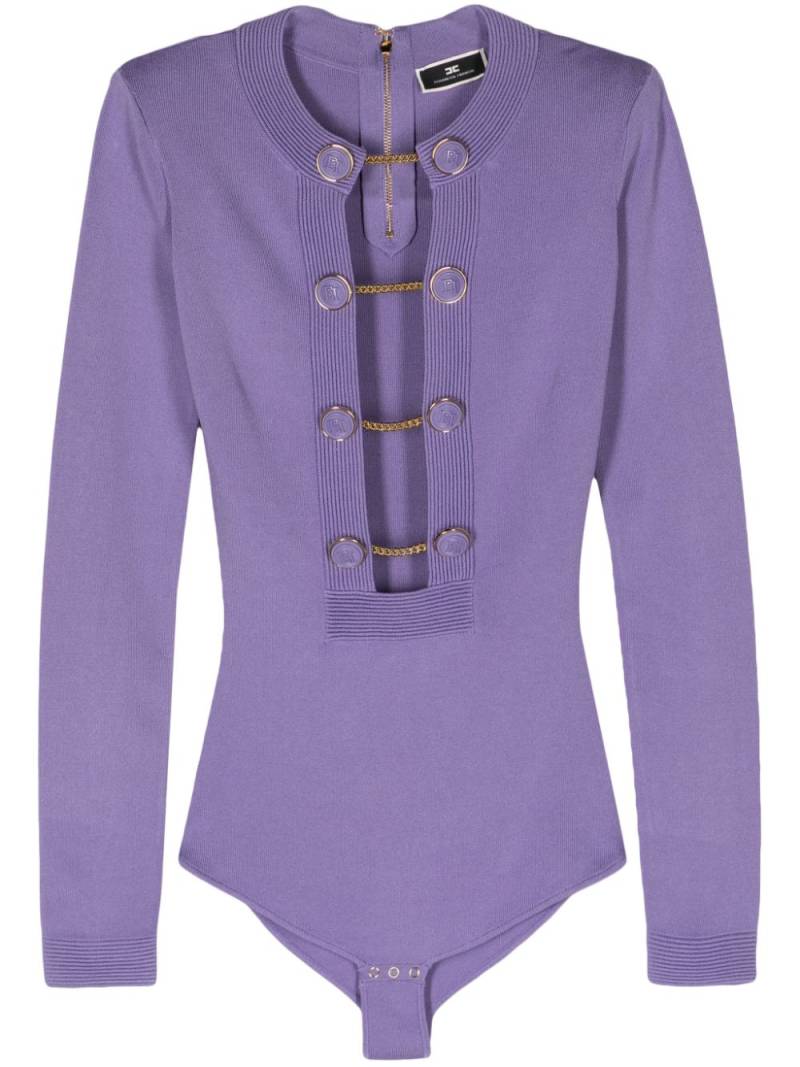 Elisabetta Franchi cufflink-buttons ribbed body - Purple von Elisabetta Franchi
