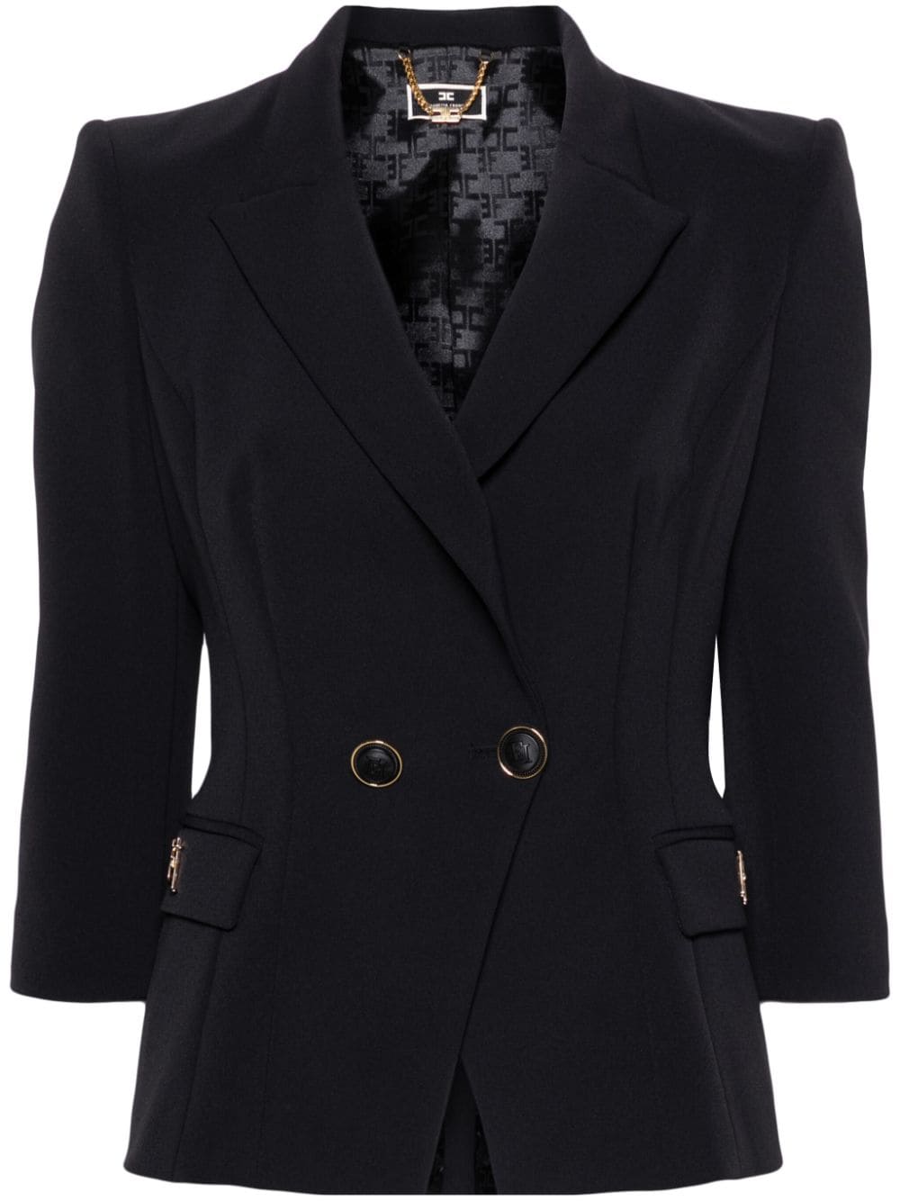 Elisabetta Franchi double-breasted crepe blazer - Black von Elisabetta Franchi