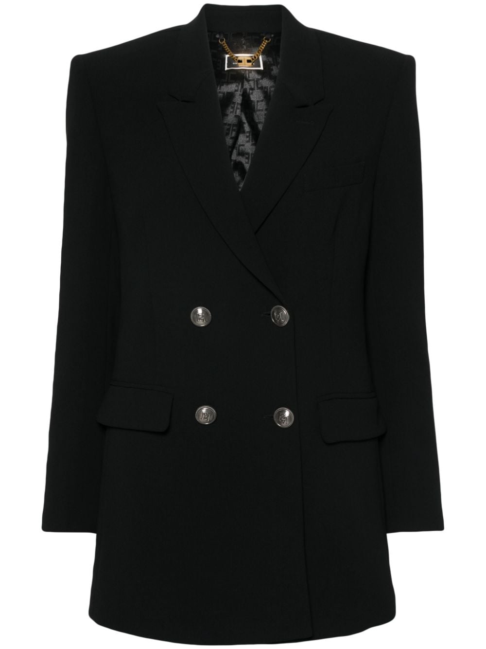 Elisabetta Franchi double-breasted crepe blazer - Black von Elisabetta Franchi