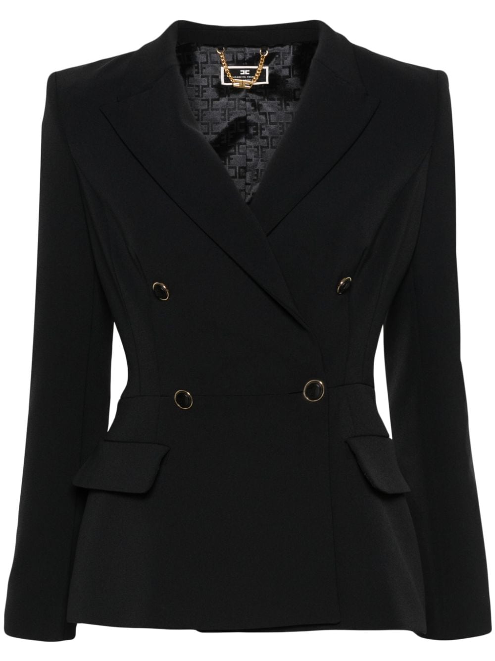 Elisabetta Franchi double-breasted crepe blazer - Black von Elisabetta Franchi