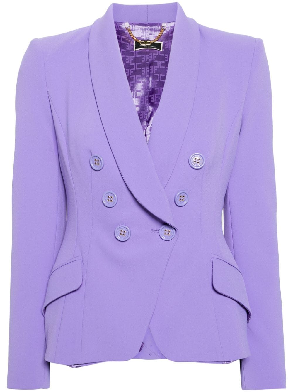 Elisabetta Franchi double-breasted crepe blazer - Purple von Elisabetta Franchi