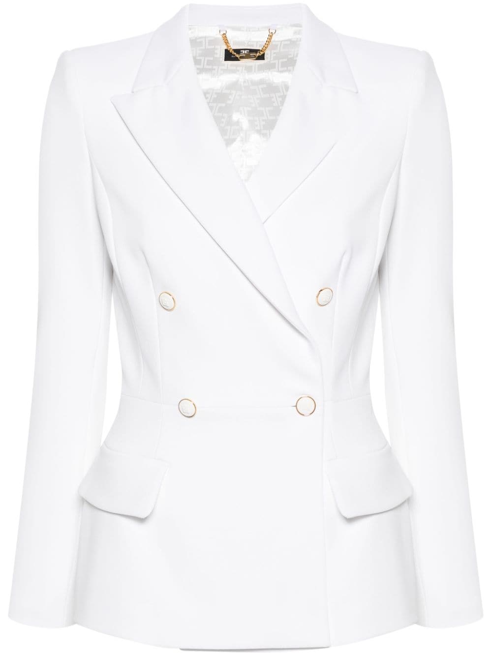 Elisabetta Franchi double-breasted crepe blazer - White von Elisabetta Franchi