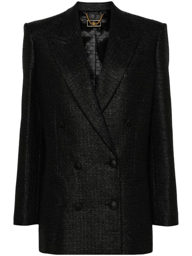 Elisabetta Franchi double-breasted tweed blazer - Black von Elisabetta Franchi