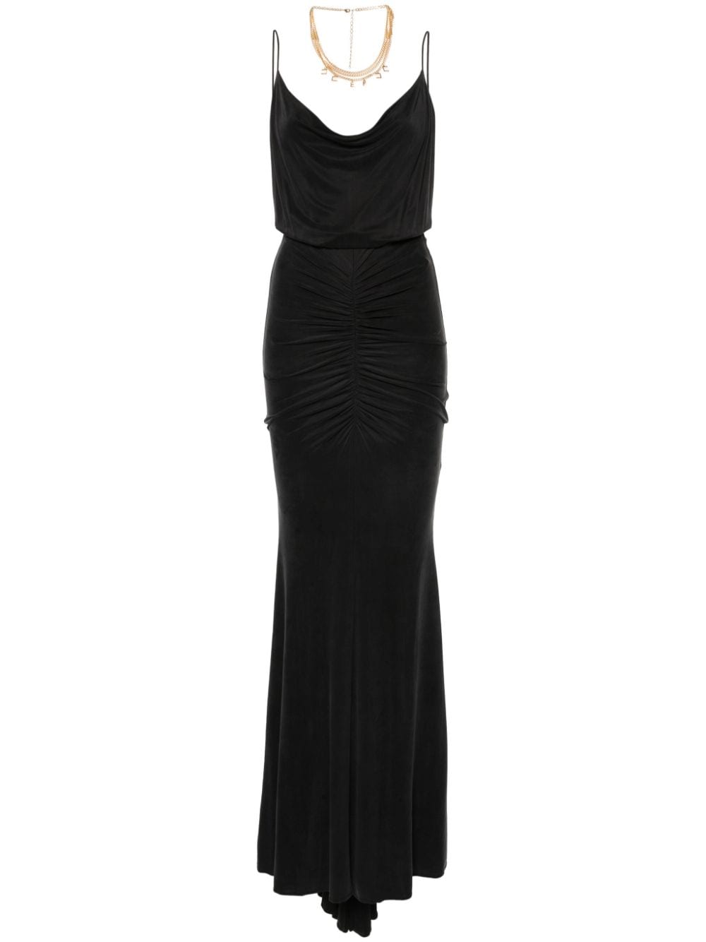 Elisabetta Franchi draped long dress - Black von Elisabetta Franchi