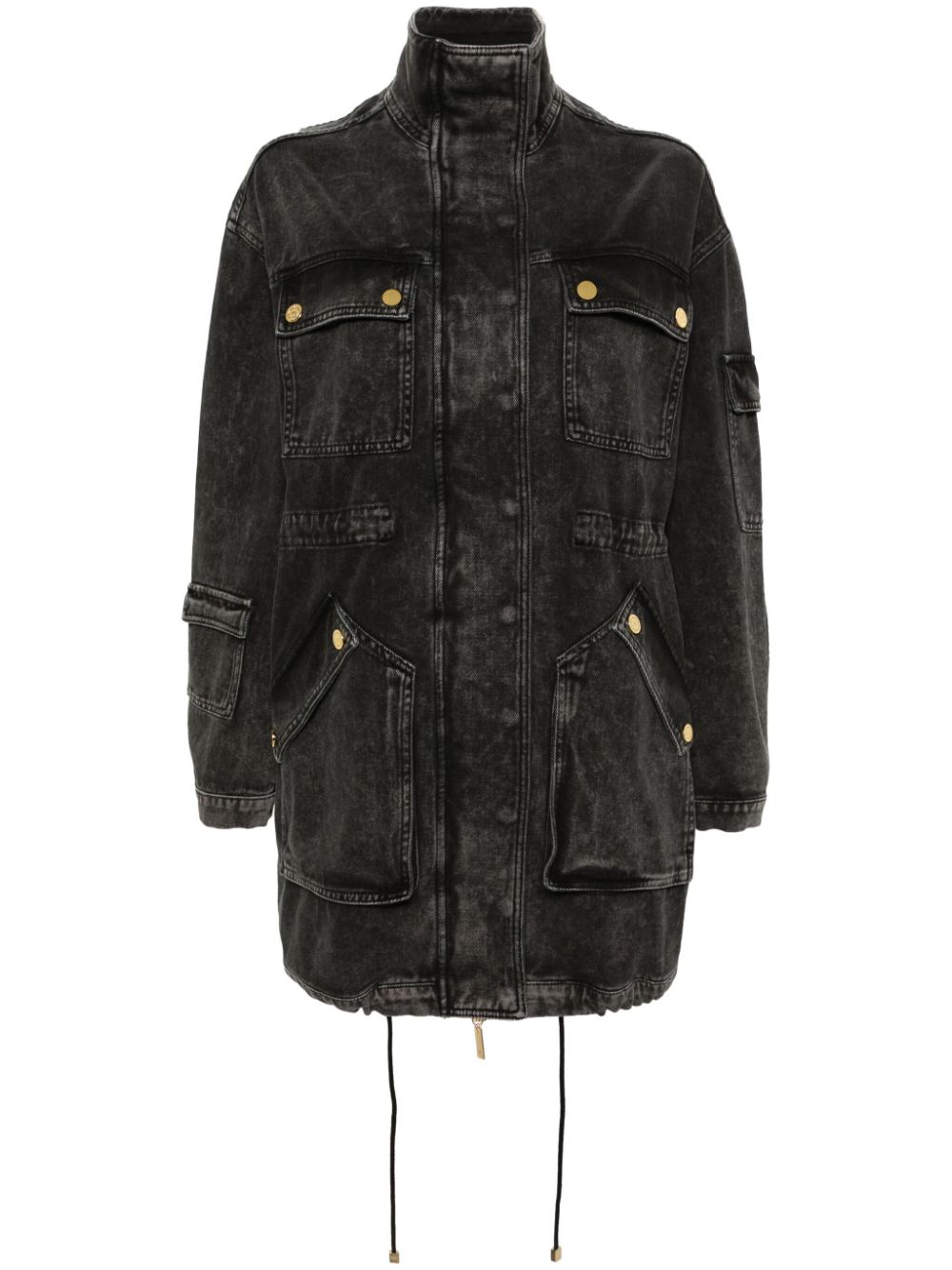 Elisabetta Franchi drop-shoulder denim parka - Black von Elisabetta Franchi