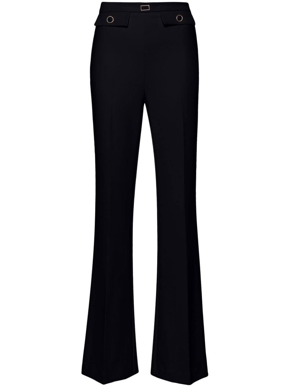 Elisabetta Franchi embossed-buttons crepe flared trousers - Black von Elisabetta Franchi