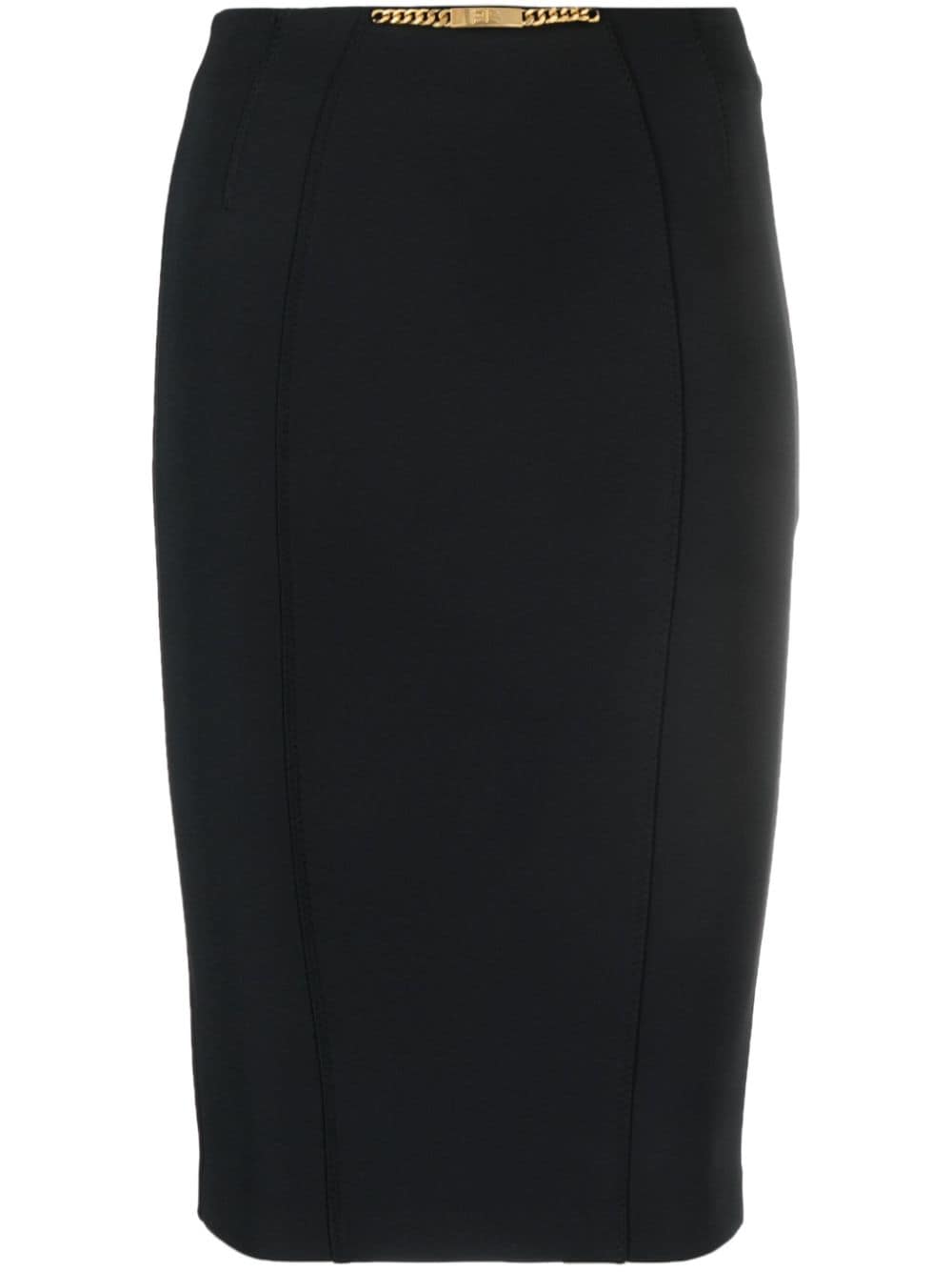 Elisabetta Franchi engraved-logo chain-link pencil skirt - Black von Elisabetta Franchi