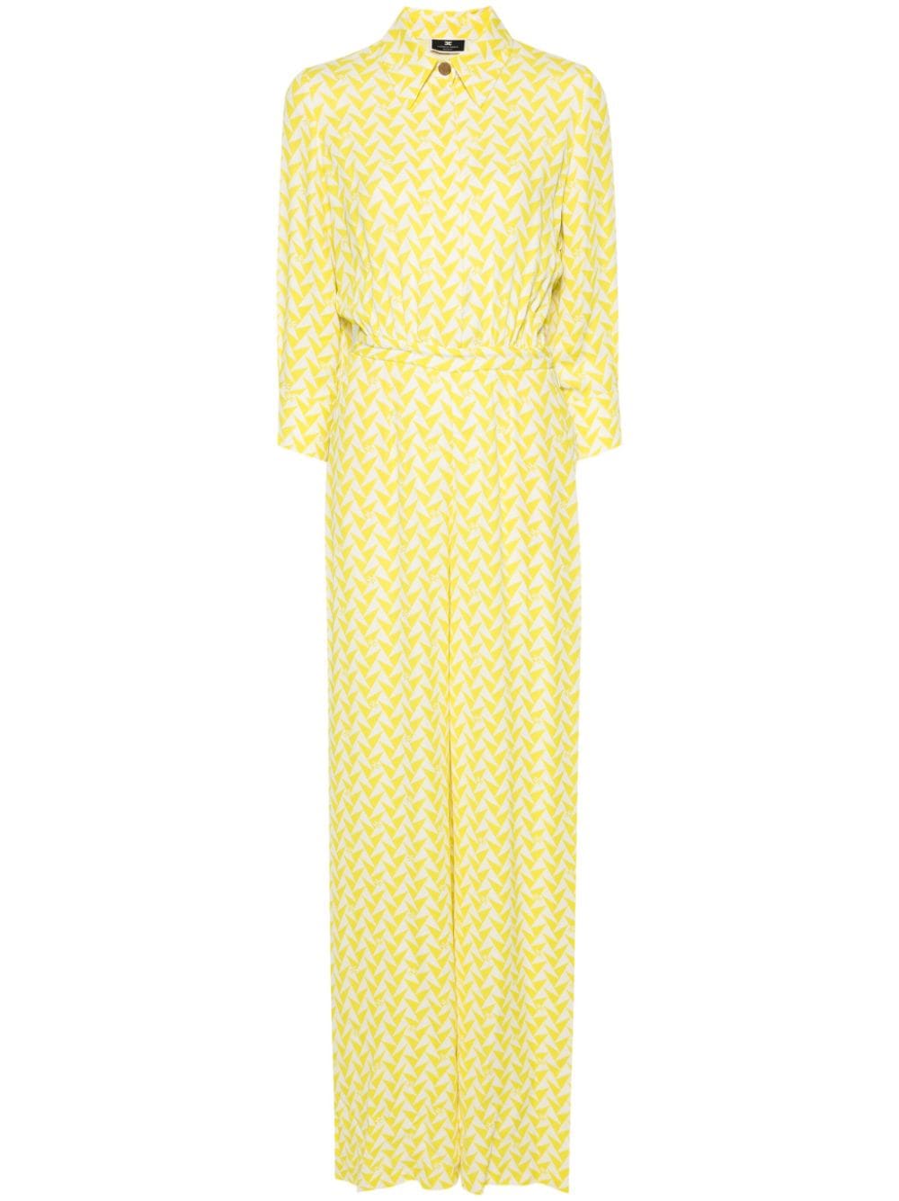 Elisabetta Franchi geometric-print georgette jumpsuit - Yellow von Elisabetta Franchi