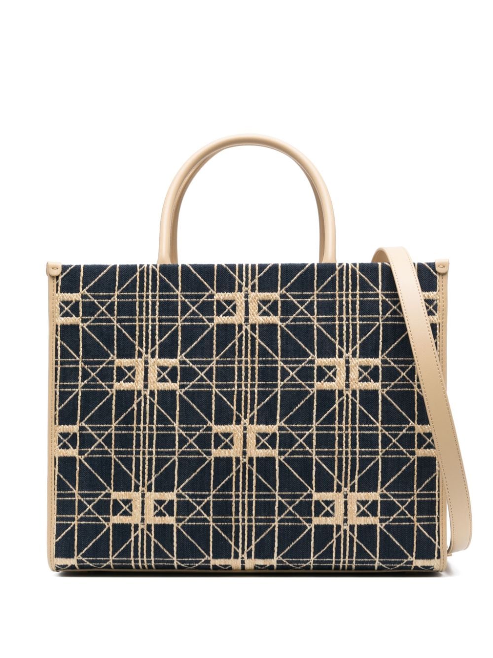 Elisabetta Franchi large patterned-jacquard denim bag - Blue von Elisabetta Franchi