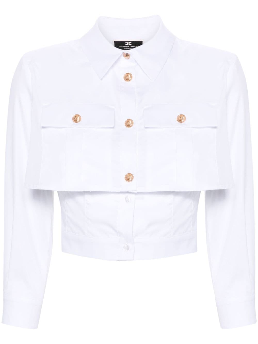 Elisabetta Franchi layered cotton-poplin shirt - White von Elisabetta Franchi