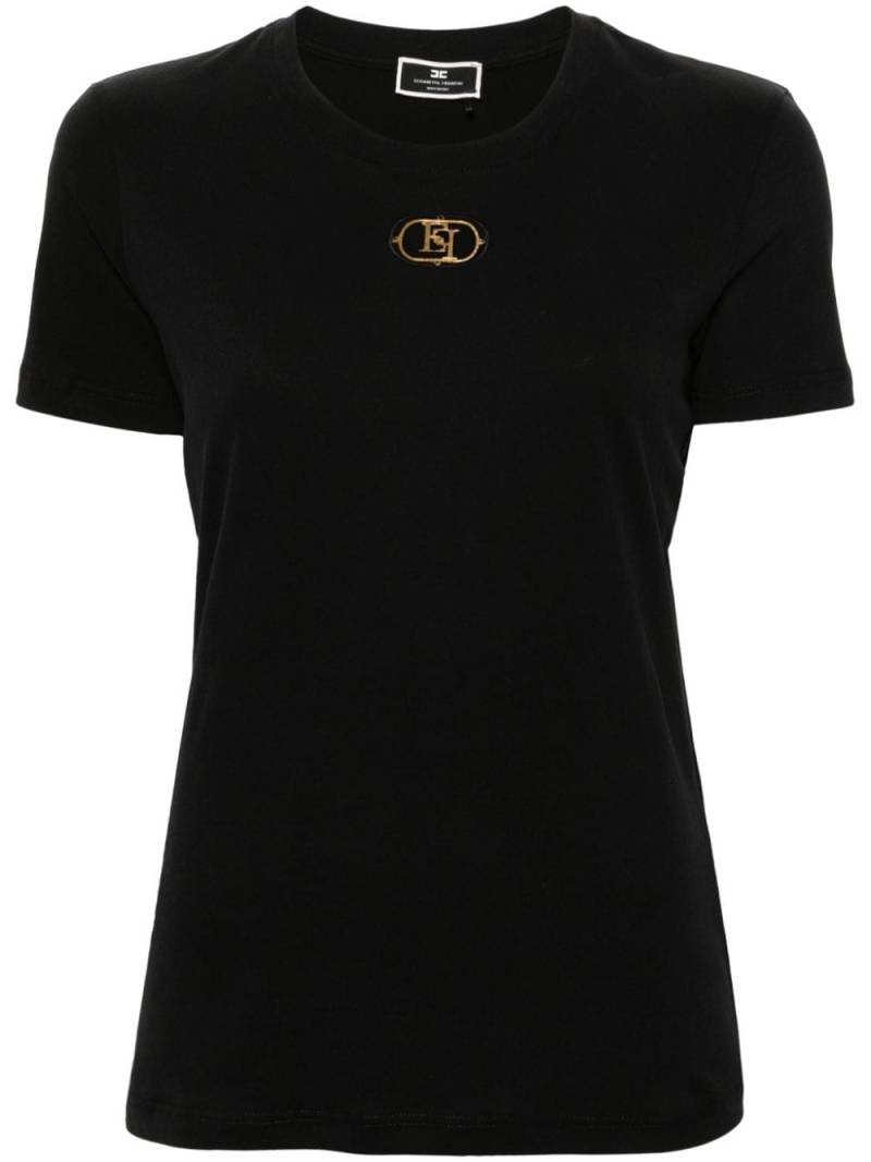 Elisabetta Franchi logo-appliqué cotton T-shirt - Black von Elisabetta Franchi