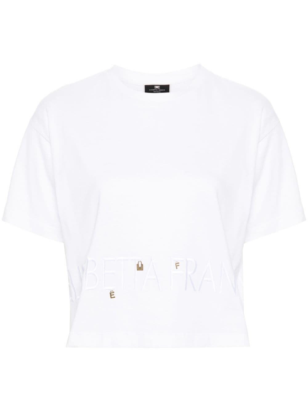 Elisabetta Franchi logo-embroidered cotton T-shirt - White von Elisabetta Franchi