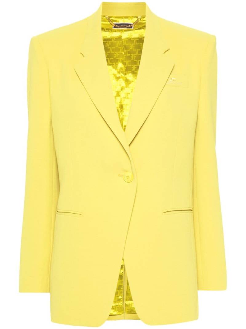 Elisabetta Franchi logo-embroidered crepe blazer - Yellow von Elisabetta Franchi