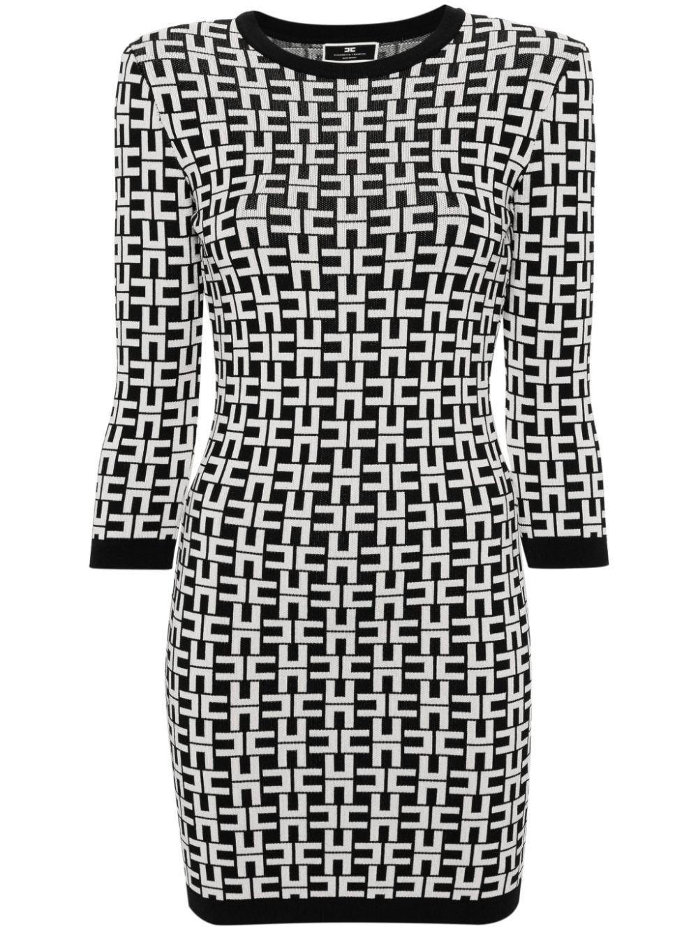 Elisabetta Franchi logo-jacquard knitted minidress - Black von Elisabetta Franchi