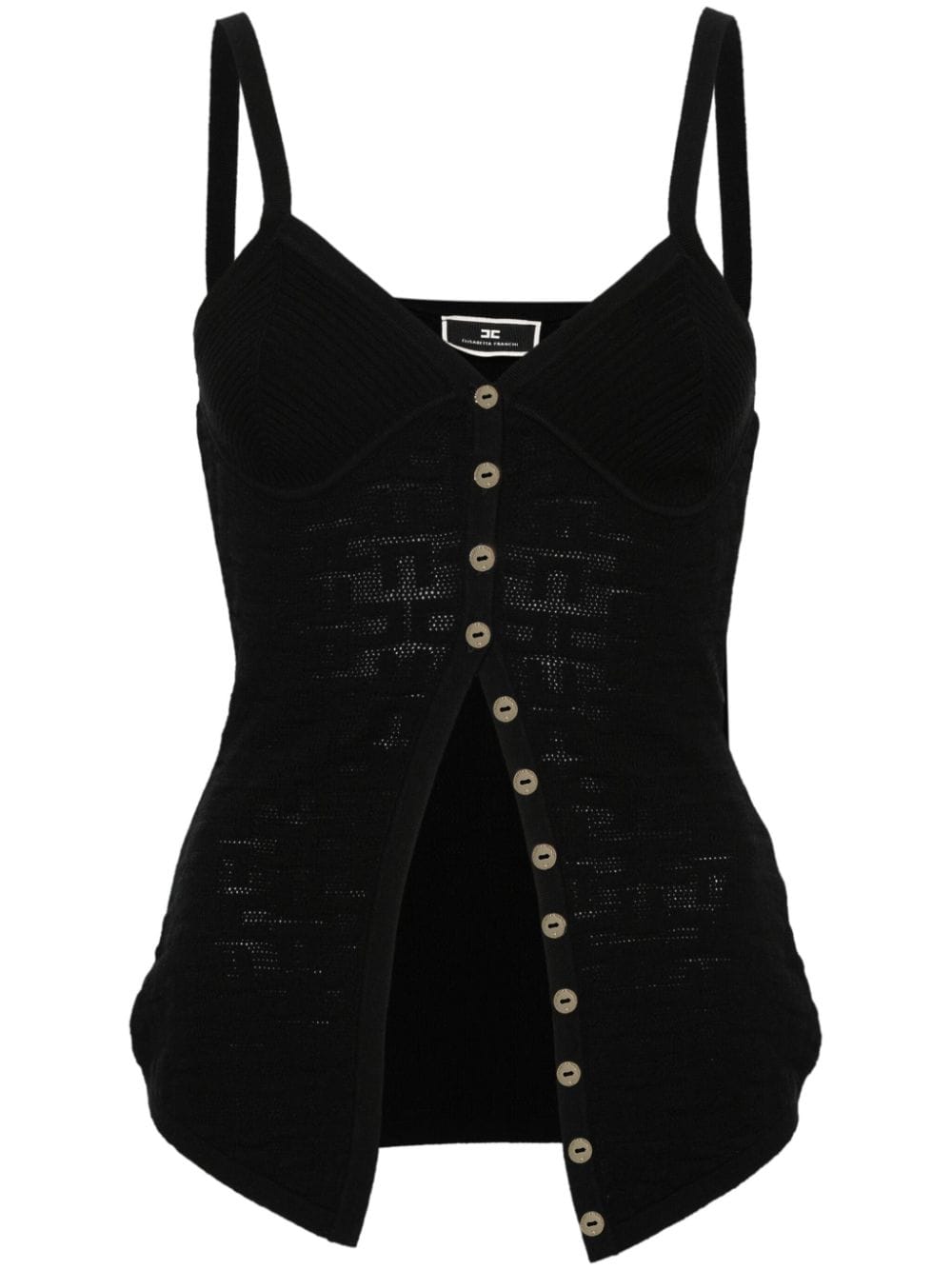 Elisabetta Franchi logo-jacquard sleeveless top - Black von Elisabetta Franchi