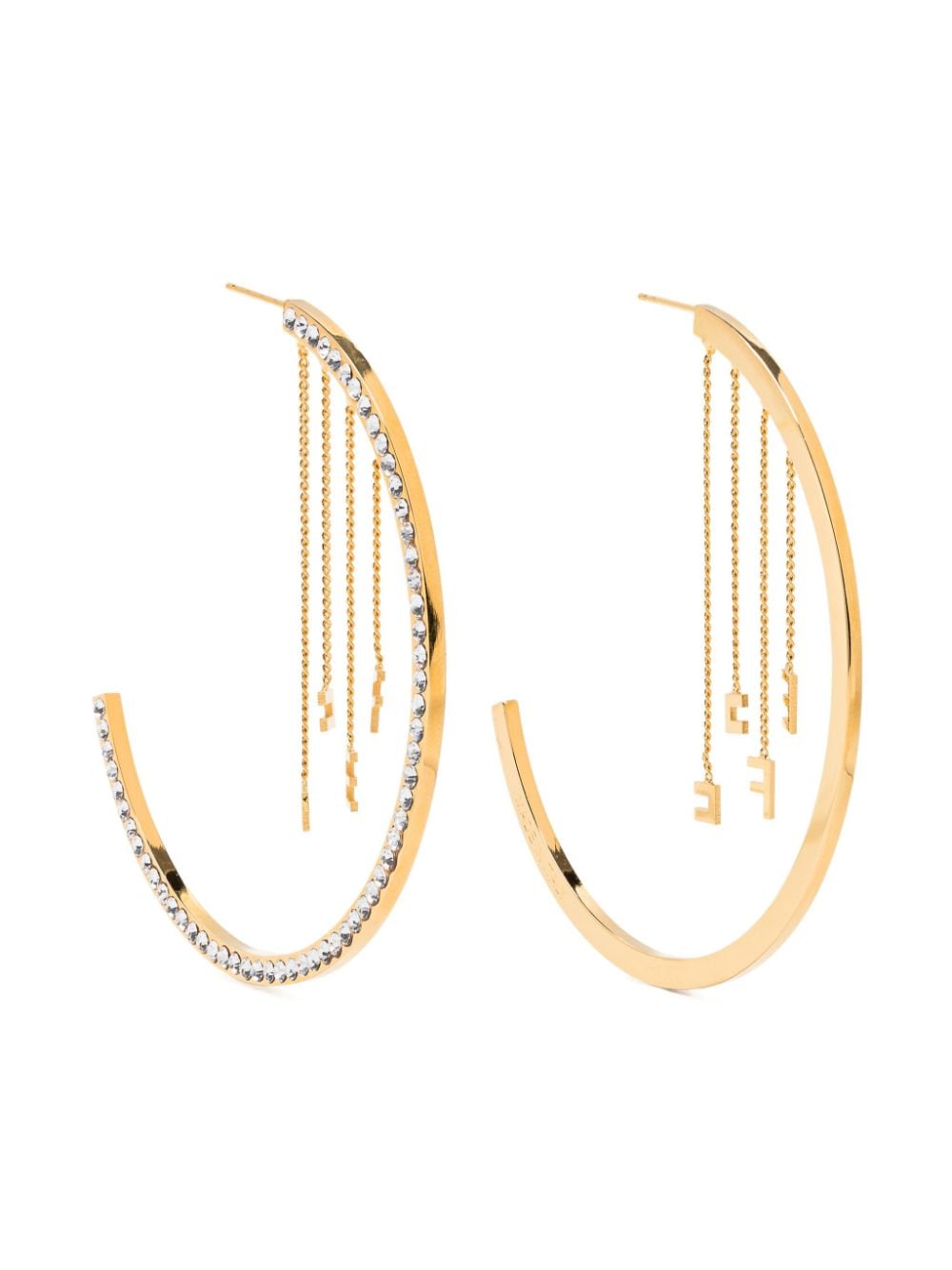 Elisabetta Franchi logo-pendant hoop earrings - Gold von Elisabetta Franchi
