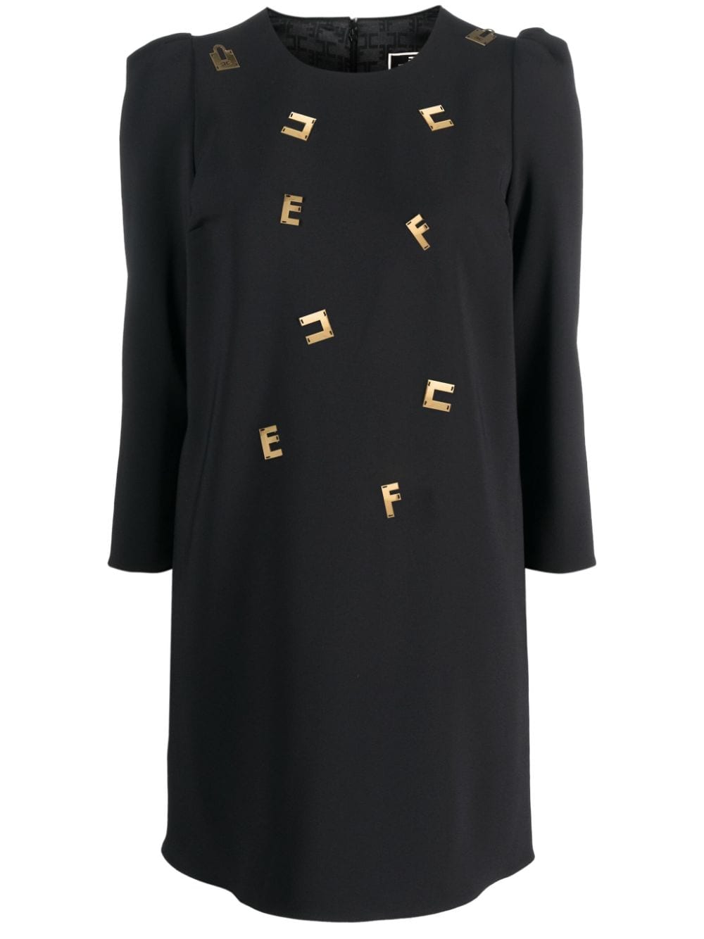 Elisabetta Franchi logo-plaque embellished minidress - Black von Elisabetta Franchi