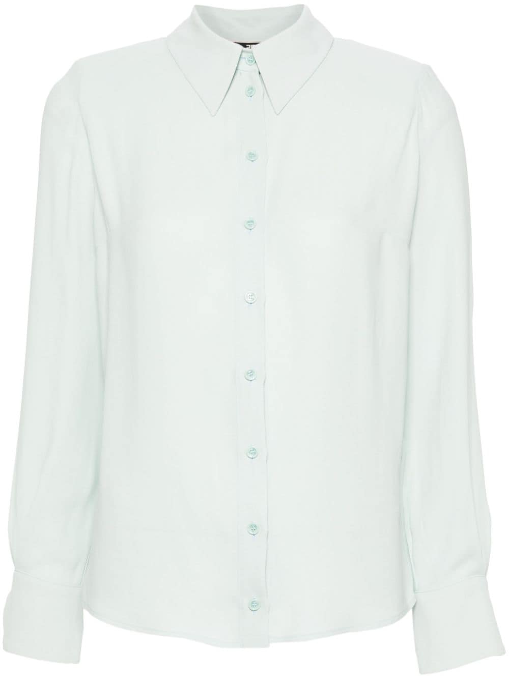 Elisabetta Franchi logo-print georgette shirt - Blue von Elisabetta Franchi