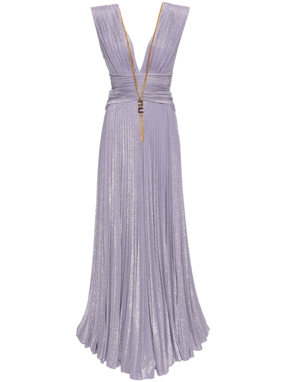 Elisabetta Franchi necklace-detail pleated maxi dress - Purple von Elisabetta Franchi