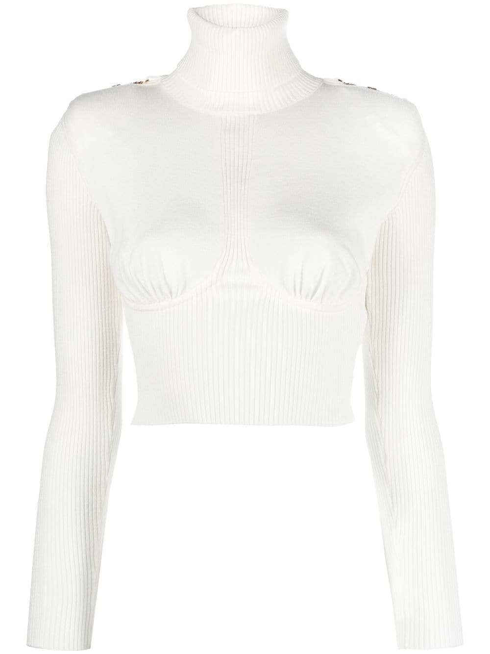 Elisabetta Franchi roll-neck horsebit jumper - White von Elisabetta Franchi