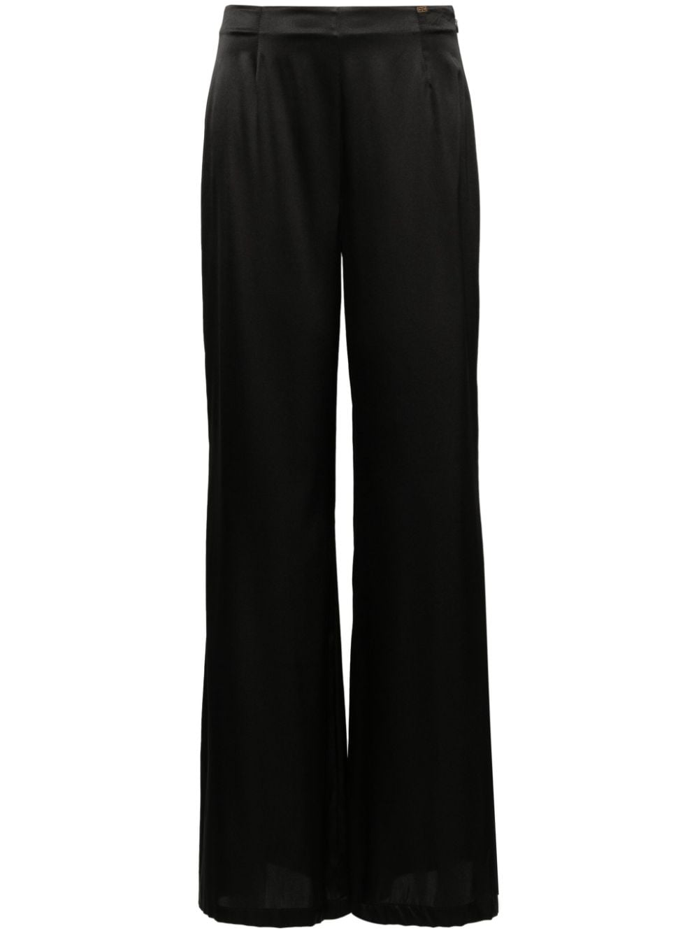 Elisabetta Franchi satin flared trousers - Black von Elisabetta Franchi