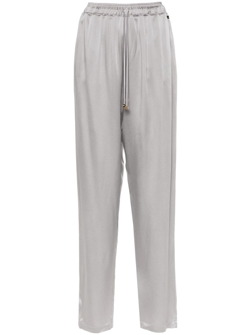 Elisabetta Franchi satin tapered trousers - Grey von Elisabetta Franchi