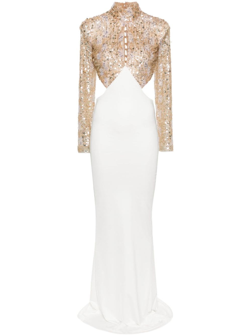 Elisabetta Franchi sequin-embellished maxi dress - White von Elisabetta Franchi