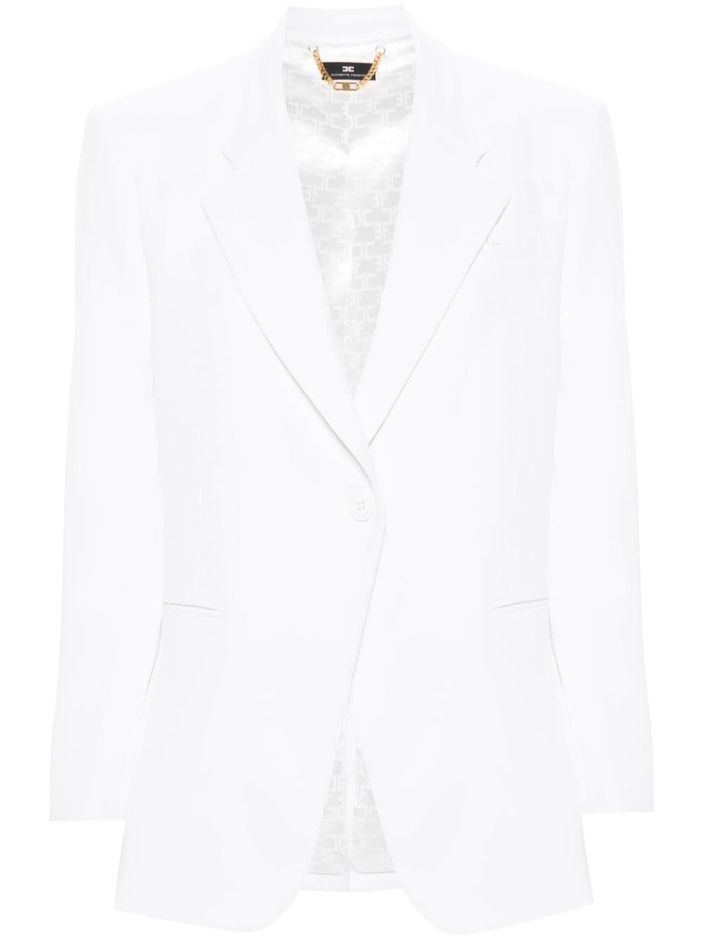 Elisabetta Franchi single-breasted crepe blazer - White von Elisabetta Franchi