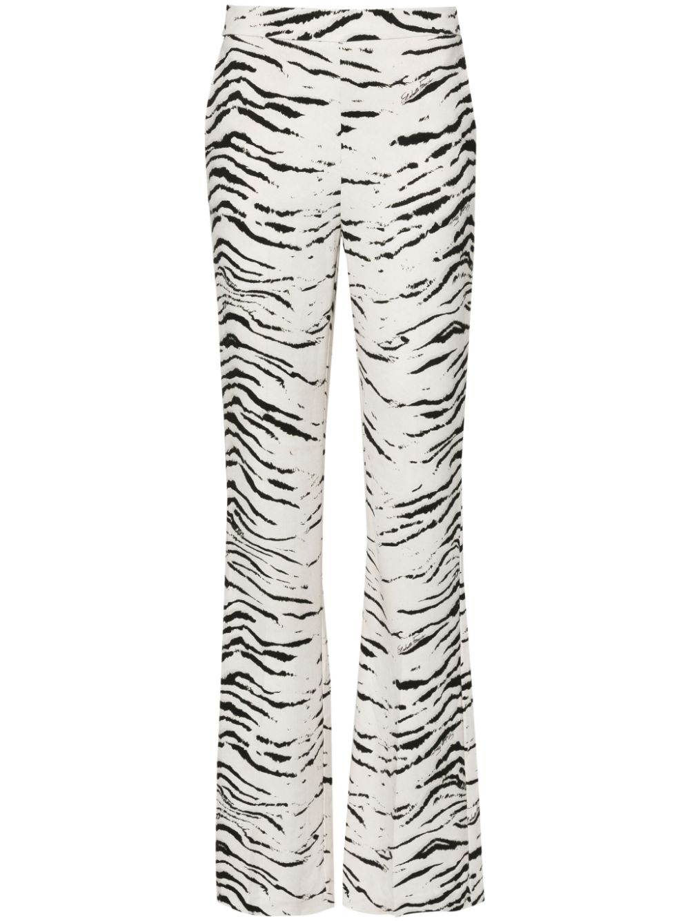 Elisabetta Franchi zebra-print flared trousers - Black von Elisabetta Franchi