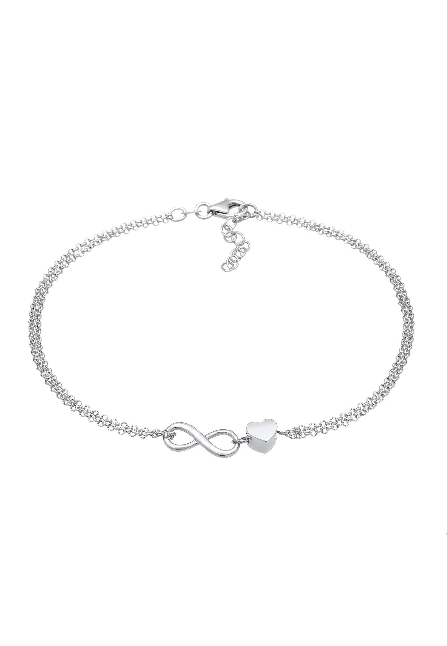 Fußschmuck Herz Liebe Unendlichkeit Infinity 925 Silber Unisex Silber 22cm von Elli