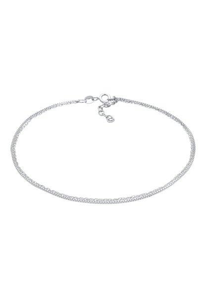 Fußschmuck Kordelkette Gliederkette Basic Layer Damen Silber 22cm von Elli