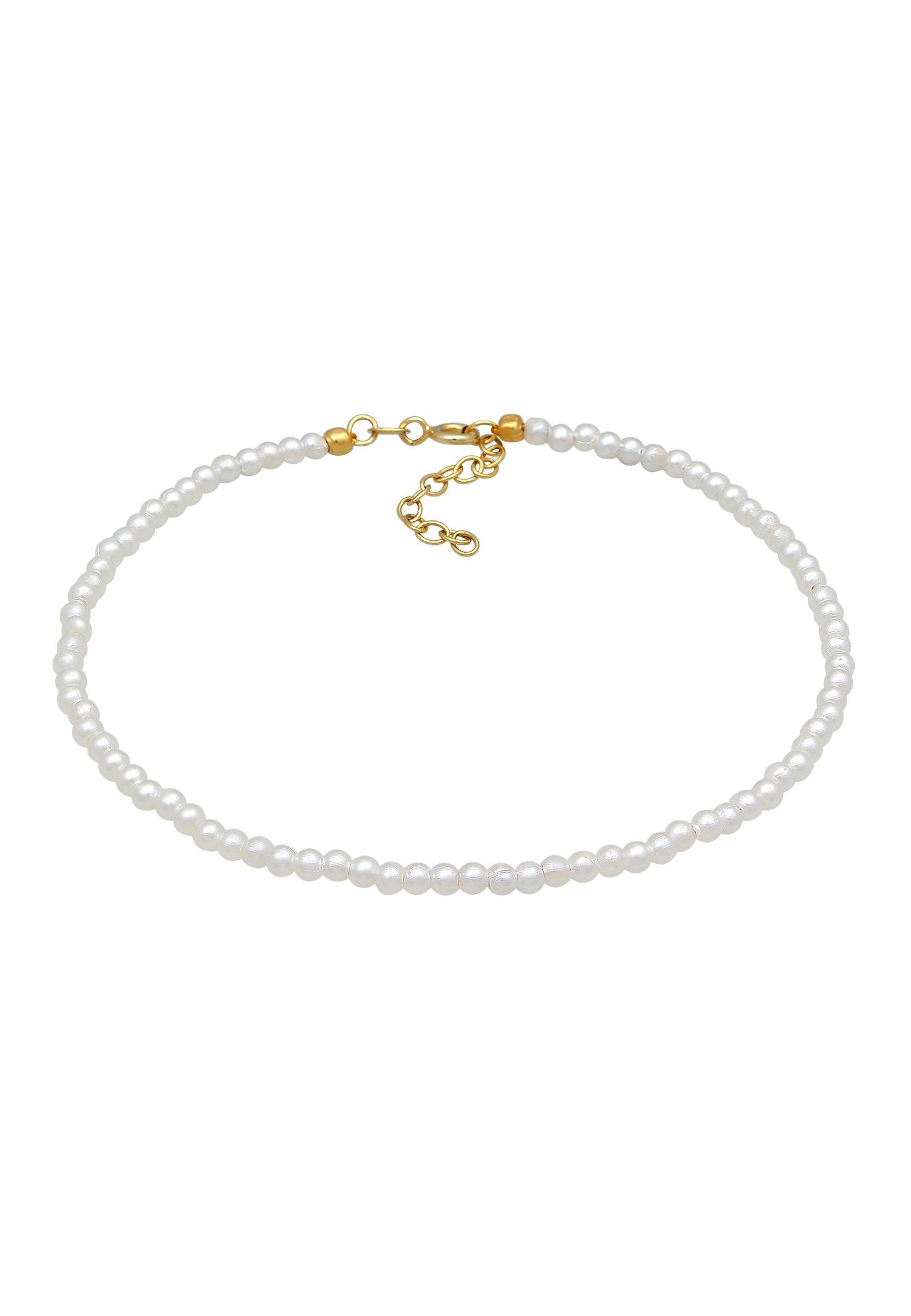 Fußschmuck Perlen Synthetisch Klassik Basic Unisex Gold 22cm von Elli
