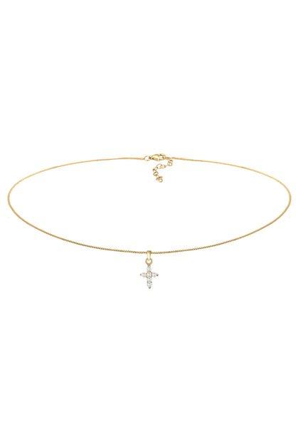 Halskette Choker Kreuz Anhänger Damen Gold 36cm von Elli