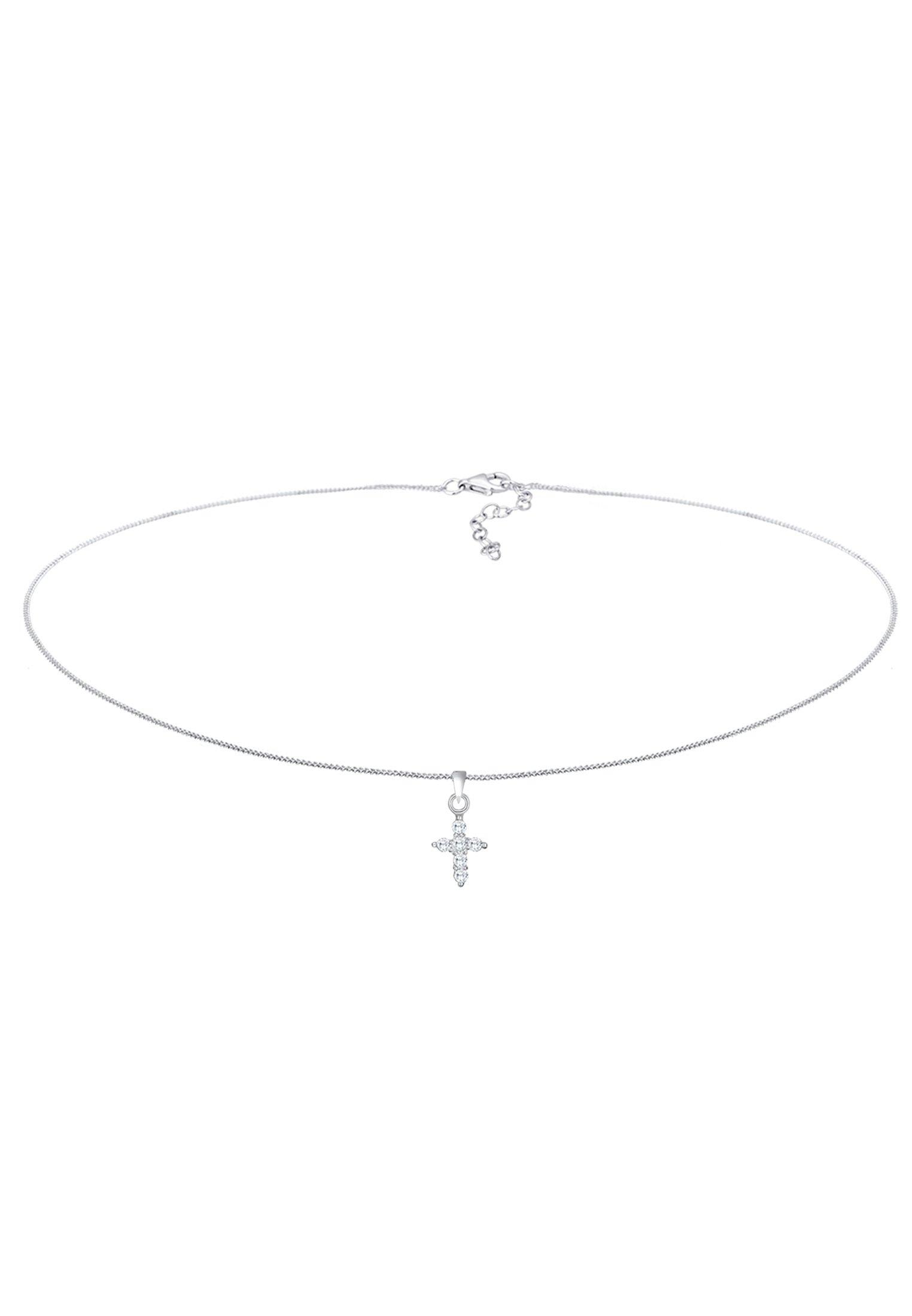 Halskette Choker Kreuz Anhänger Damen Silber 36cm von Elli