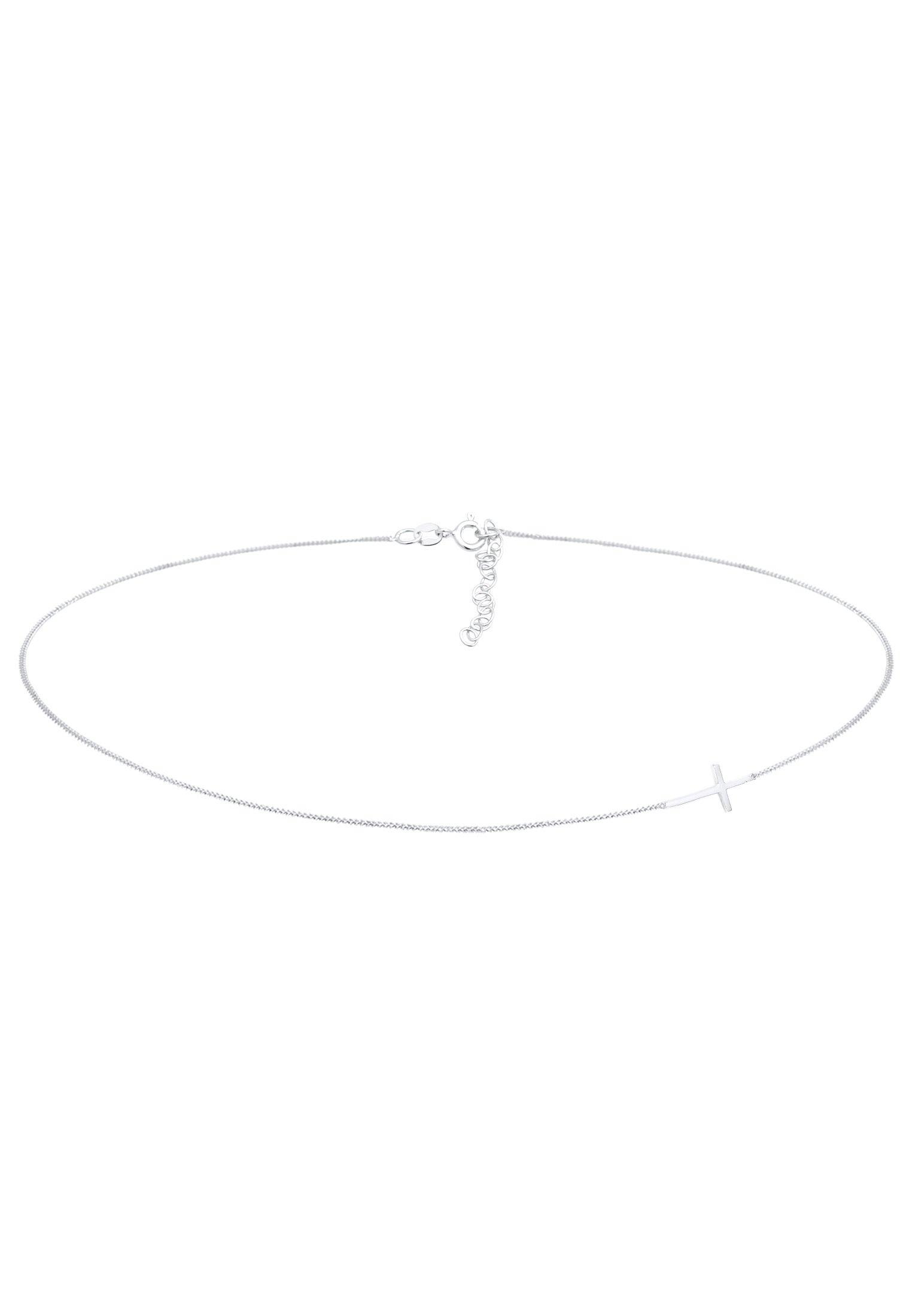 Halskette Choker Kreuz Damen Silber 36cm von Elli