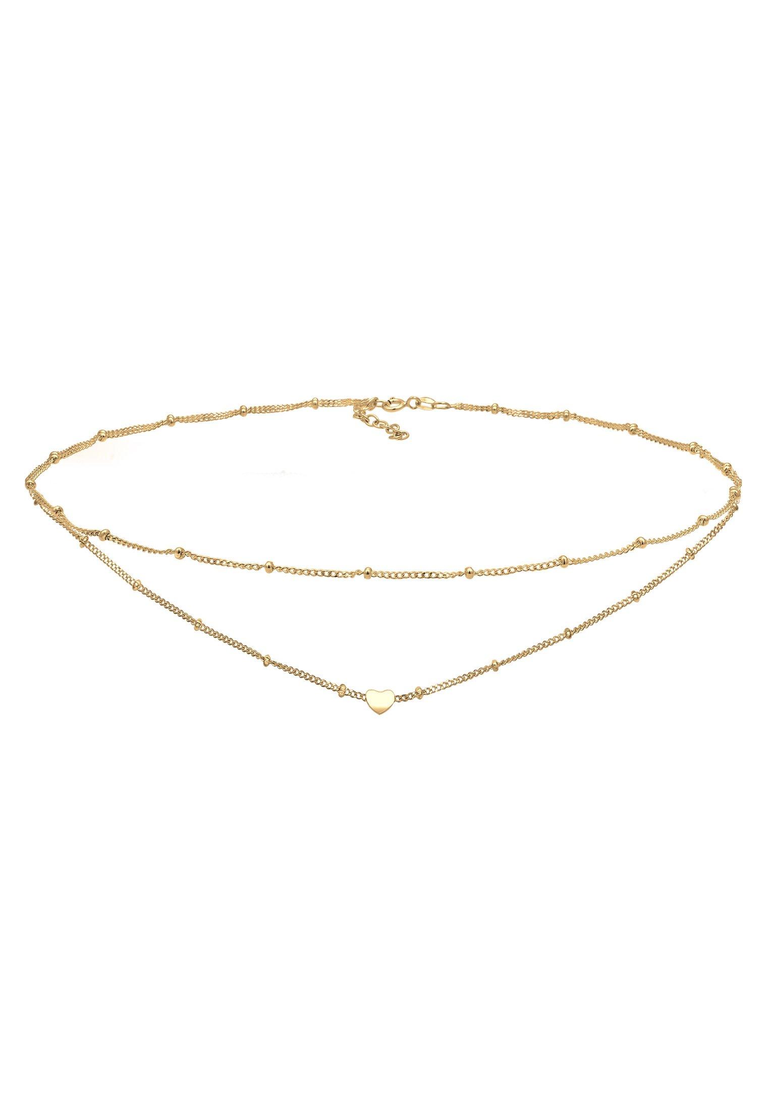 Halskette Choker Layer Herz Damen Gold 36cm von Elli
