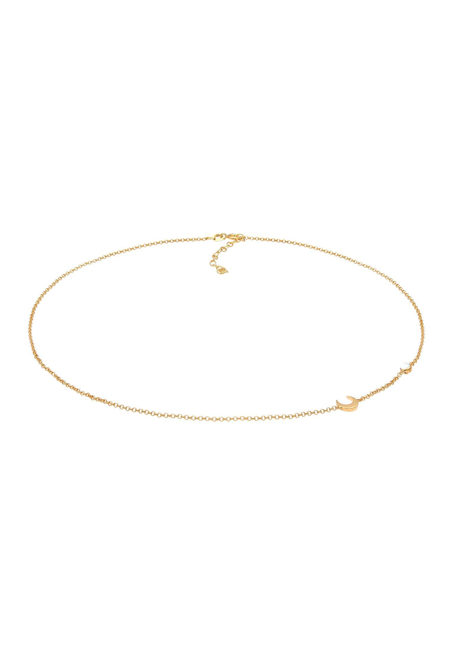 Halskette Choker Mondstein Damen Gold 40cm von Elli