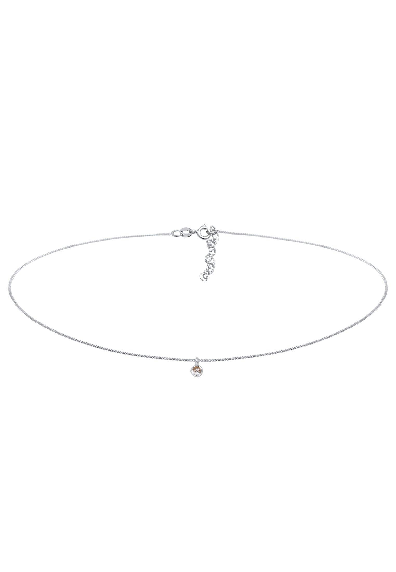 Halskette Choker Turmalin Quarz Damen Silber 36cm von Elli