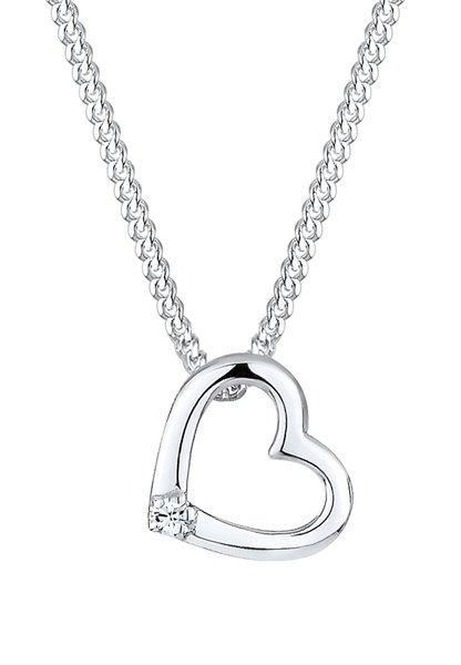 Halskette Herz Symbol Mit Kristall Damen Weiss 45cm von Elli
