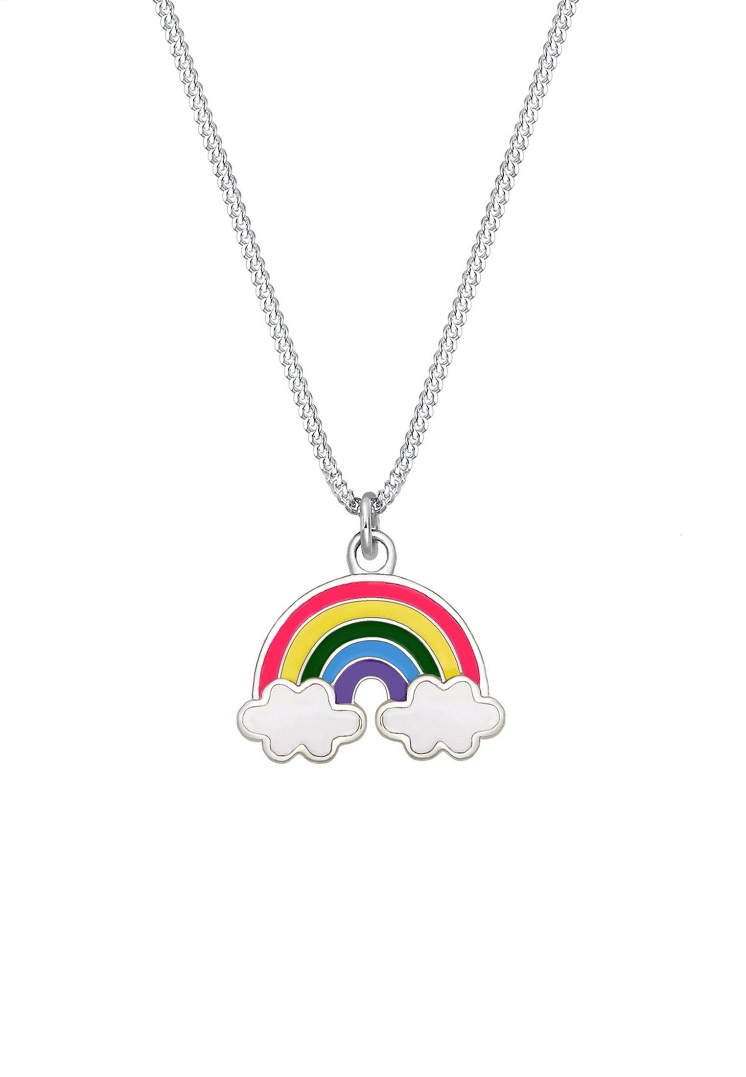 Halskette Kinder Regenbogen Wolke Emaille Happy Damen Silber 36cm von Elli