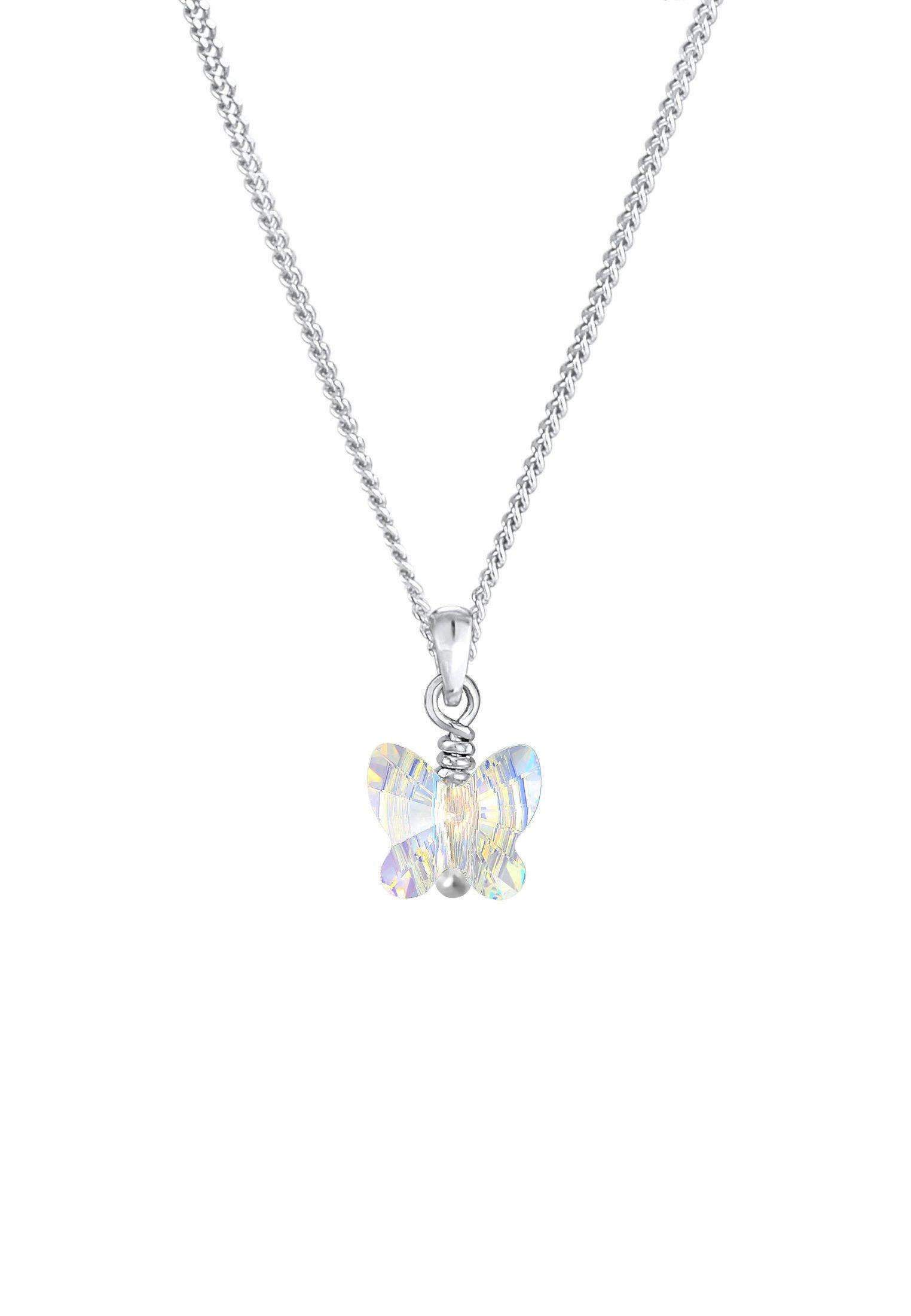 Halskette Kinder Schmetterling Kristalle Damen Silber 40cm von Elli