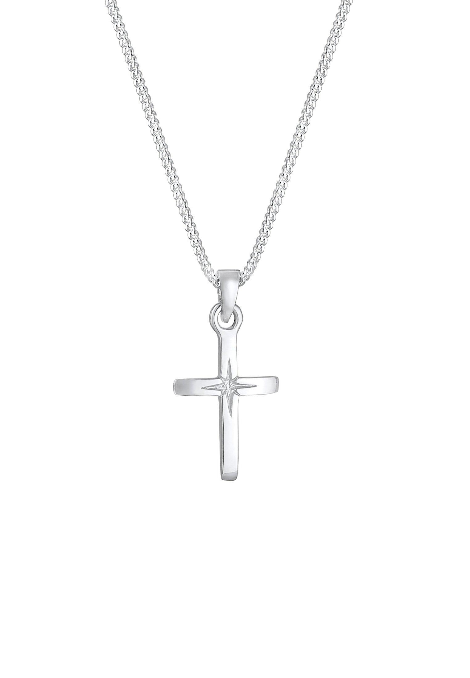 Halskette Kreuz Symbol Anhänger Religion Damen Silber 45cm von Elli