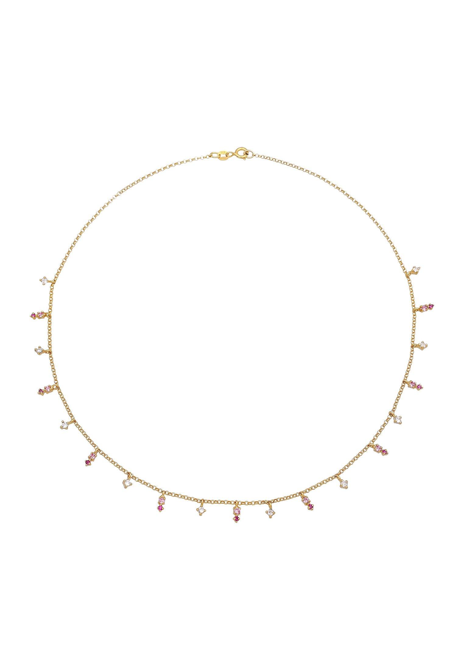 Halskette Kristall Pink Damen Gold 40cm von Elli