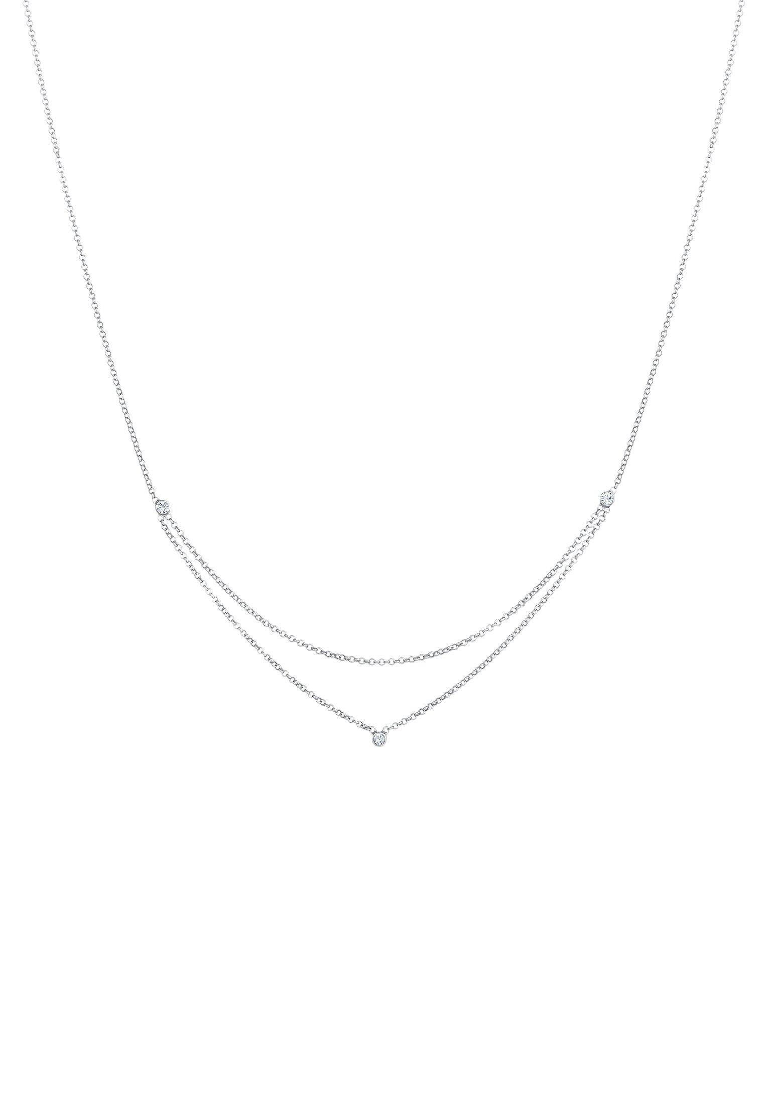 Halskette Layer Kristalle Damen Silber 40cm von Elli
