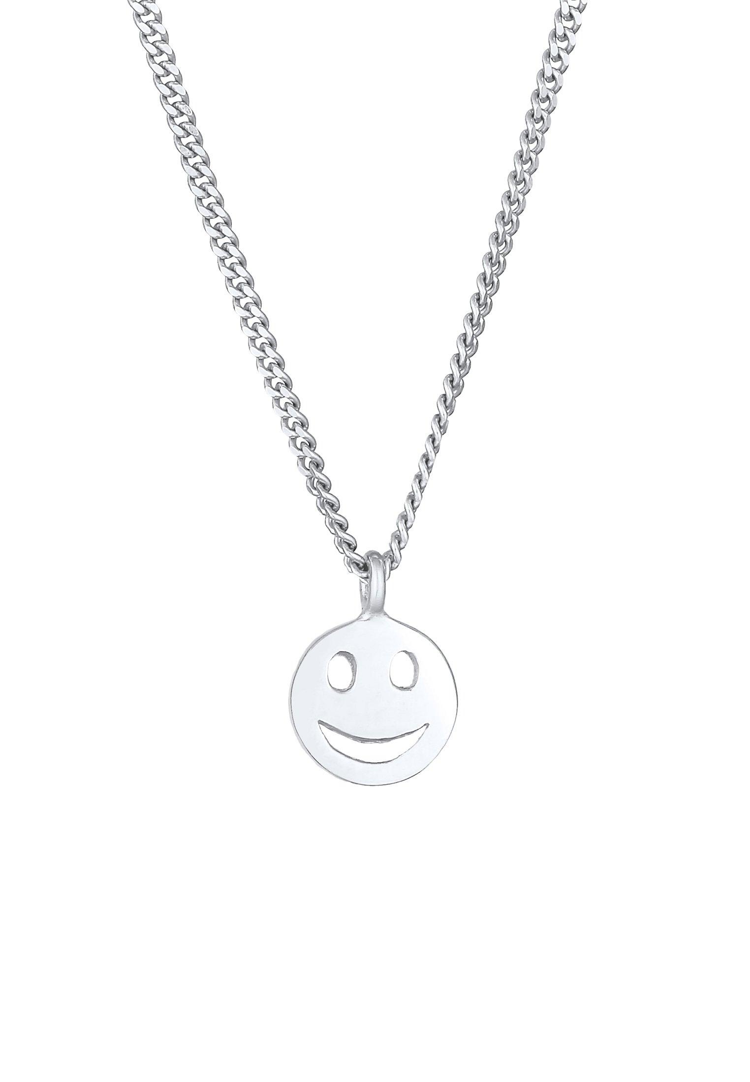 Halskette Mit Smile Face Motif Damen Silber 40cm von Elli