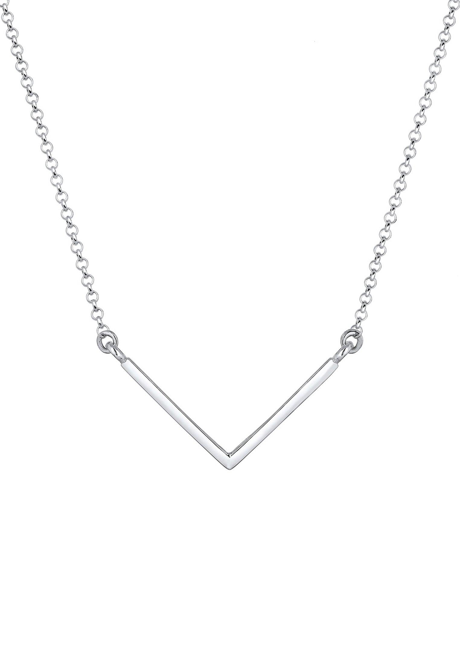 Halskette V-kette Geo Minimal Basic Damen Silber 45cm von Elli