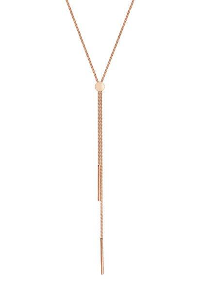 Halskette Y-kette Damen Goldrosa 45cm von Elli